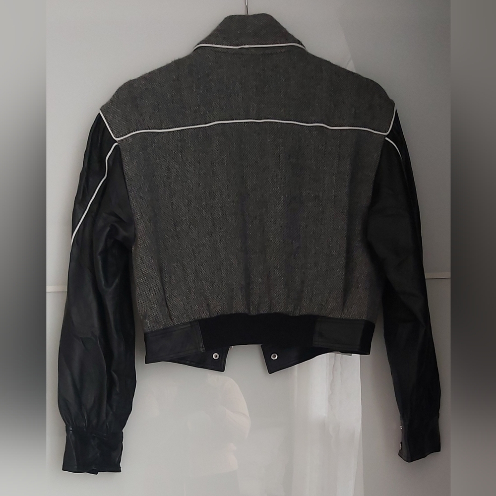 Lamarque Wool & Leather Cropped Jacket - Picture 12 of 15